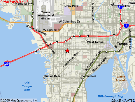 Map of the area our 33609 locksmiths service