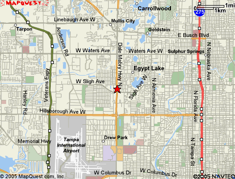 Map of the area our 33614 locksmiths service