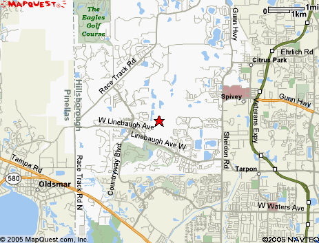 Map of the area our 33626 locksmiths service