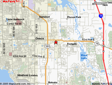 Map of the area our 34203 locksmiths service