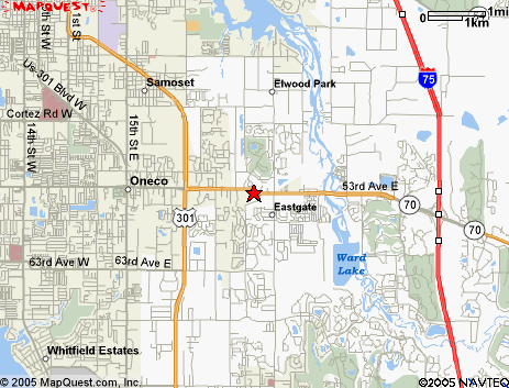 Map of the area our 34204 locksmiths service