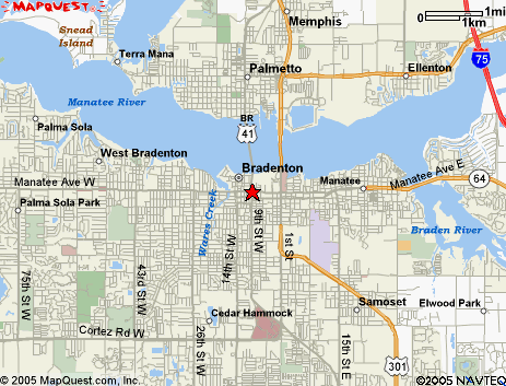 Map of the area our 34206 locksmiths service