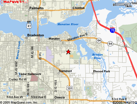 Map of the area our 34208 locksmiths service