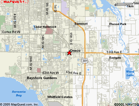 Map of the area our 34264 locksmiths service