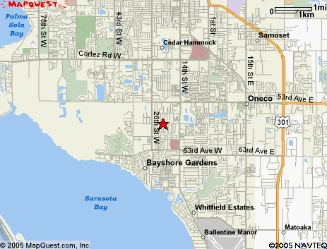 Map of the area our 34281 locksmiths service