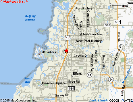 Map of the area our 34652 locksmiths service