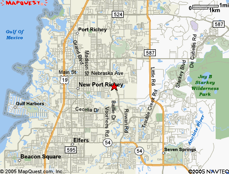 Map of the area our 34653 locksmiths service