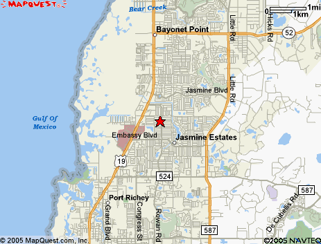 Map of the area our 34668 locksmiths service