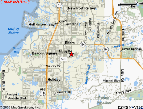 Map of the area our 34680 locksmiths service