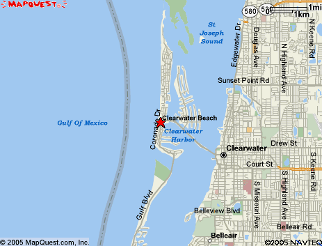 Map of the area our Clearwater Beach locksmiths in Florida service