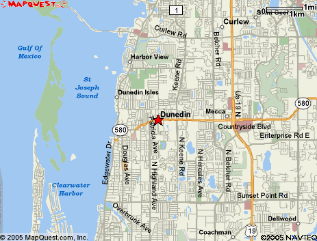 Map of the area our Dunedin locksmiths in Florida service