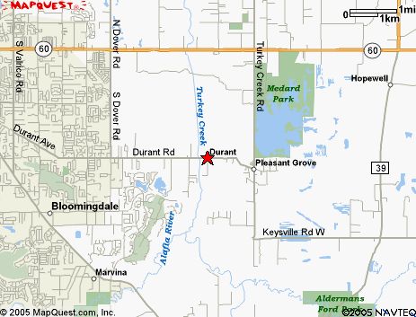 Map of the area our Durant locksmiths in Florida service