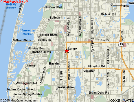 Map of the area our Largo locksmiths in Florida service