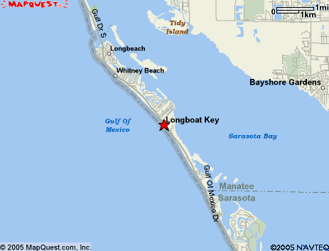 Map of the area our Longboat Key locksmiths in Florida service