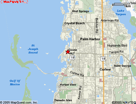 Map of the area our Ozona locksmiths in Florida service