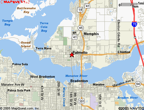 Map of the area our Palmetto locksmiths in Florida service