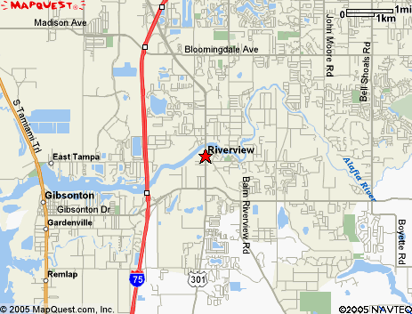 Map of the area our Riverview locksmiths in Florida service