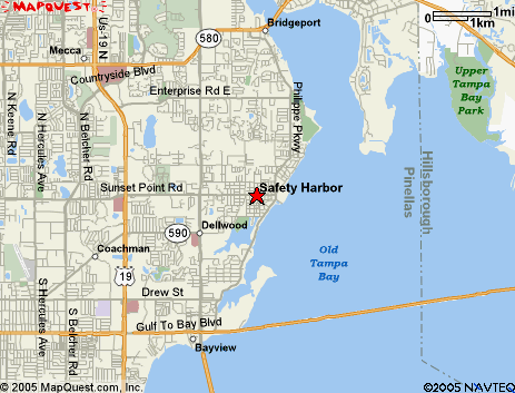 Map of the area our Safety Harbor locksmiths in Florida service