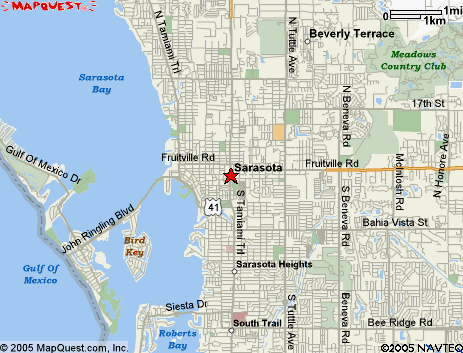 Map of the area our Sarasota locksmiths in Florida service