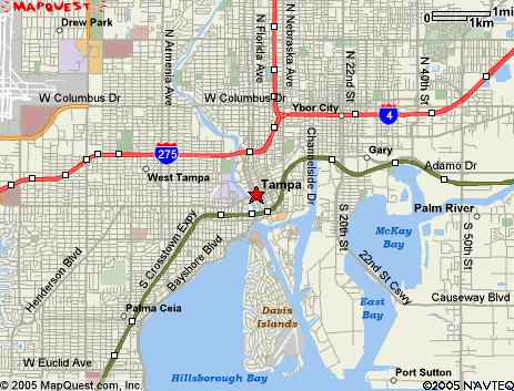 Map of the area our Tampa locksmiths in Florida service